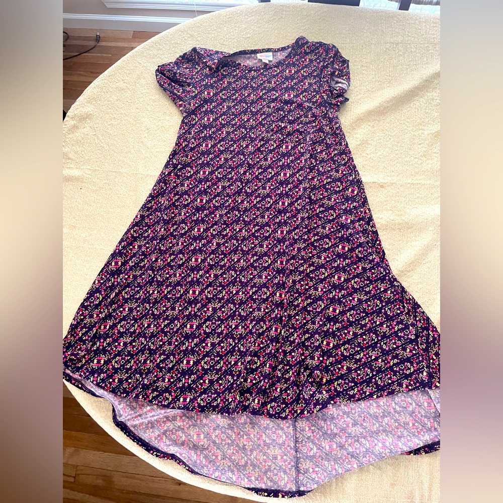 LuLaRoe Women’s XS Purple Carly Dress•Swing Dress•High-Low Hem